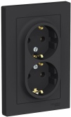 Розетка 2м с.з карбон ATLASDESIGN Schneider арт. ATN001024