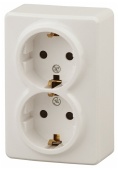 Розетка 2м с.з крем IP20 Эксперт Эра арт. 11-2205-02