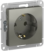 Розетка 1м с.з сталь ATLASDESIGN Schneider арт ATN000943