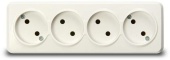 Розетка 4м б.з белая Юпитер SmartBuy арт.SBE-03w-10-S4-N