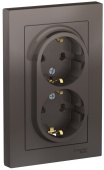 Розетка 2м с.з мокко (в сборе) ATLASDESIGN Schneider арт ATN000624