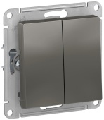 Выключатель 2кл сталь ATLASDESIGN Schneider арт. ATN000951