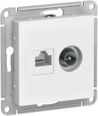 Розетка TV + RJ-45 белая ATLASDESIGN Schneider арт. ATN0000189