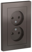 Розетка 2м б.з мокко (в сборе) ATLASDESIGN Schneider арт.ATN000620