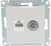 Розетка TV + RJ-45 бежевая ATLASDESIGN Schneider арт ATN0000289