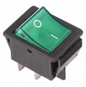 Выключатель клав.250V 16A (4c) Rexant 36-2332 (КСD2) зеленый