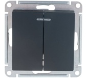 Выключатель 2кл с подсветкой карбон ATLASDESIGN Schneider арт.ATN001053