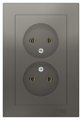 Розетка 2м б.з сталь (в сборе) ATLASDESIGN Schneider  арт ATN000920