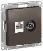 Розетка TV + RJ-45 мокко ATLASDESIGN Schneider арт. ATN000689