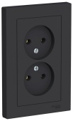 Розетка 2м б.з карбон ATLASDESIGN Schneider арт. ATN001020
