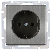 Розетка 1м Smartbuy Нептун с.з серый никель арт.SBE-05gn-16-S1-Z