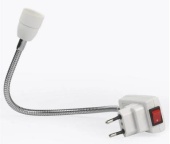 Переходник вилка-патрон E27 гибкий с выкл. Smartbuy белый арт.SBL-NL-004