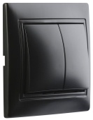 Выключатель 2кл Smartbuy Венера черный арт.SBE-01b-10-SW2-0-c