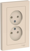 Розетка 2м б.з бежевая (в сборе) ATLASDESIGN Schneider арт ATN000220