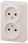Розетка 2м б.з крем IP20 Эксперт Эра арт. 11-2202-02