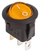 Выключатель клав.12V 20A(3c) Rexant 36-2587 Желтый с подсветкой