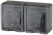 Розетка 2м с.з серая IP54 Эксперт Эра арт. 11-2403-03