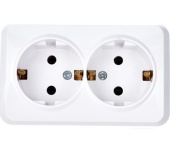 Розетка 2м с.з белая Юпитер SmartBuy арт.SBE-03w-16-S2-Z-c