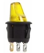 Выключатель клав. круг.16A 12v Rexant 36-2592 RWB-224 желтый